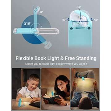 Rechargeable Book Light - Adjustable Brightness Clip-On