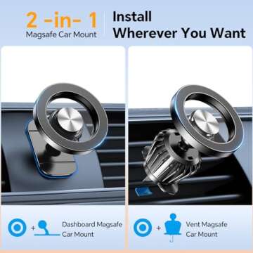 for Magsafe Car Mount【20 Strong Magnets】Magnetic Phone Holder for Car Phone Holder Mount Truck Dash【360°】Cell Phone Holders for Your Car Accessories for Women Men iPhone 16 15 14 13 12 Plus Pro Max