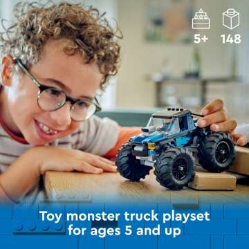 LEGO City Blue Monster Truck Off-Road Toy for Kids