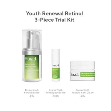 Murad Youth Renewal Retinol Trial Kit – 3-Piece Trial-Size Kit $102 Value - Anti-Aging Retinol Skincare Set - Retinol Serum for Face, Retinol Eye Serum, & Retinol Night Cream