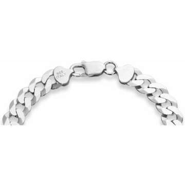 Men's 9mm Sterling Silver Diamond-Cut Link Bracelet