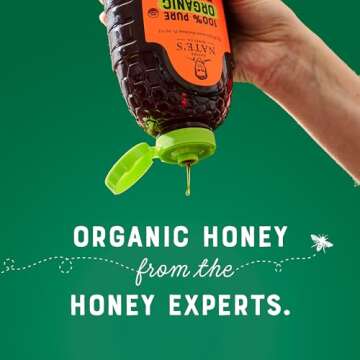 Nate's Organic 100% Pure, Raw & Unfiltered Honey - USDA Certified Organic - 32oz. Squeeze Bottle