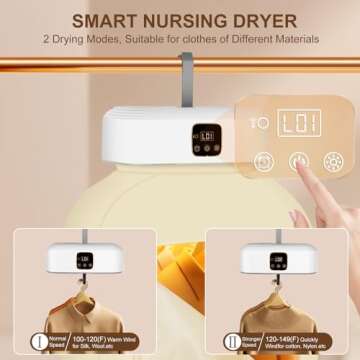 Portable Clothes Dryer - Upgraded 2.0 Portable Dryer for Apartment, RV, Travel- Easy to Use Mini Dryer with Dryer Bag for Underwear, Delicate Garments,Baby Clothes