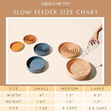 Should We Go? - The Slowdown Bowl - Silicone Slow Feeder for Dogs & Puppies, Slow Eating, Modern Lick Mat Design, Reduces Gulping, Dishwasher Fit, for All Breed, Mealtime Challenge, Medium-Blush