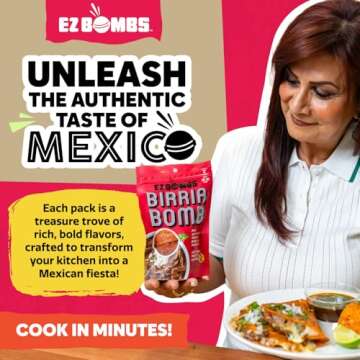 EZ Bombs Birria Bomb Seasoning, 2 Pack – Authentic Mexican Spice Mix for Tacos, Burritos, Nachos, and Quesadillas – Made with Real Chiles, Herbs, and Spices for Quick and Flavorful Meals