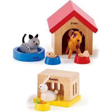 Family Pets Dollhouse Animal Set by Hape