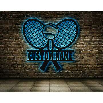 Personalized LED Tennis Player Name Sign