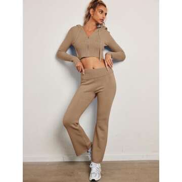 LILLUSORY 2 Two Piece Sets Women 2025 Fall Fashion Casual Trendy Sexy Y31K Clothes Sweatsuit Sweat Suit Matching Loungewear Lounge Pants Hoodies Sweater Outfits Clothing