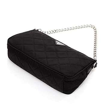 Prada Black Quilted Nylon Chain Shoulder Bag 1BH026