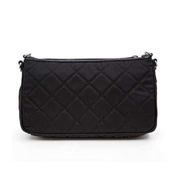 Prada Black Quilted Nylon Chain Shoulder Bag 1BH026