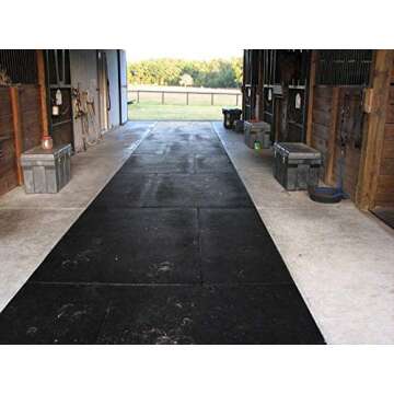 American Floor Mats - Horse/Stable Mats - Heavy Duty Stall Mats - Thick, Durable Rubber Flooring Solid Black 3/8" Thick - 3' x 4' Mat