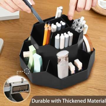 Rotating 9-Slot Pencil Holder for Desk Organizing