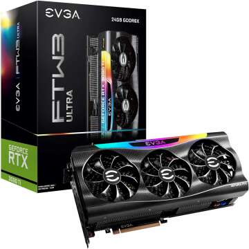 EVGA GeForce RTX 3090 Ti FTW3 Ultra Gaming, 24G-P5-4985-KR, 24GB GDDR6X, iCX3, ARGB LED, Backplate, Free eLeash