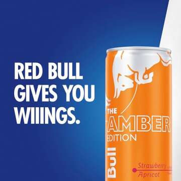 Red Bull Amber Strawberry Apricot Energy Drink, 24-Pack