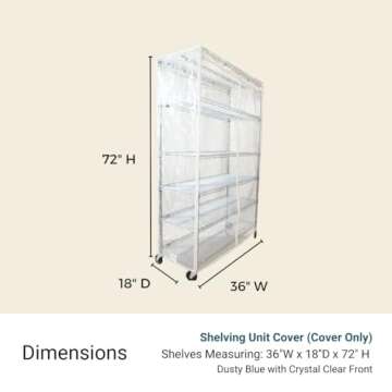 Formosa Covers Premium All Clear Wire Shelf Cover - Heavy-Duty Storage Solution for Wire Shelving Rack (36”Wx18”Dx72”H) - Waterproof PVC, Multi Zipper - Keep Your Space Clean and Organized