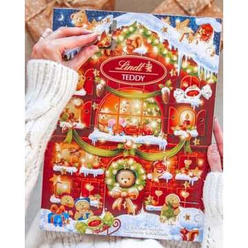 Lindt Holiday Teddy Bear Advent Calendar Assorted Chocolate Candy, 4.5 oz.