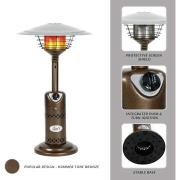 Portable Bronze Patio Heater for Outdoor Comfort