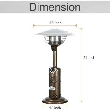 Portable Bronze Patio Heater for Outdoor Comfort