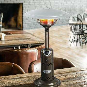 Portable Bronze Patio Heater for Outdoor Comfort