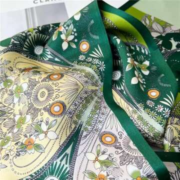 Luxurious MEISEE Silk Scarf for Women in Green