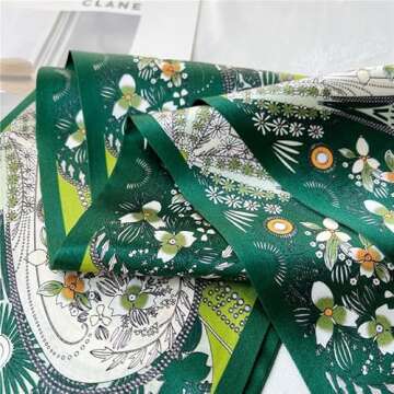 Luxurious MEISEE Silk Scarf for Women in Green