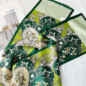 Luxurious MEISEE Silk Scarf for Women in Green