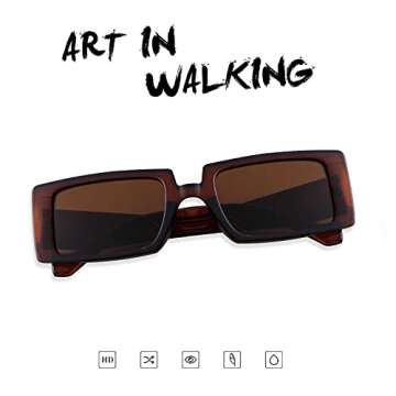 Retro 90s Rectangle Sunglasses for Men & Women