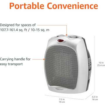 Ceramic Space Heater with Adjustable Thermostat - Amazon Basics