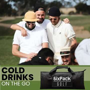 Golf Cooler Bag - Keeps Drinks Cold for Hours - Fits Discreetly in Any Golf Bag - Includes Ice Packs - Soft Cooler Holds 6 Beer Cans or 2 Wine Bottles - Golf Accessories for Men by 6ixPack Golf