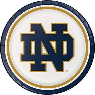 University of Notre Dame Fighting Irish Party Supply Pack - Bundle Includes Plates, Napkins and Cups - Serves 8