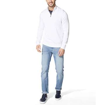 Nautica Men's Quarter-Zip Sweater, Bright White, X-Small