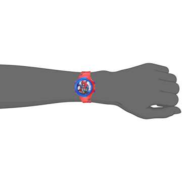 Accutime Kids Marvel Spider-Man Digital Quartz Plastic Watch for Boys & Girls with LCD Display, Blue/Red (Model: SPD4480)