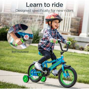 Schwinn Grit and Petunia Push Steer and Ride Kids Bike, For Boys & Girls Ages 2-4 Year Old, Rider Height 28-38 Inch, 12-Inch Wheels, Training Wheels, Detachable Push Handle with Water Bottle & Holder