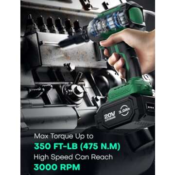 KIMO Cordless Impact Wrench - 3000 RPM Power