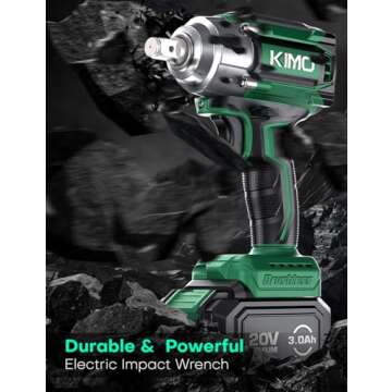 KIMO Cordless Impact Wrench - 3000 RPM Power