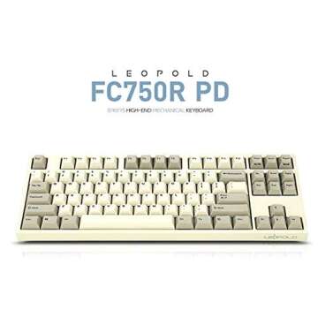 Leopold FC750R PD 87keys High-end Mechanical Keyboard MX Cherry Switch 1.5mm PBT (White, Red Switch)