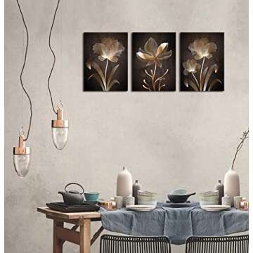 arteWOODS Brown Flowers Canvas Wall Art 12x16