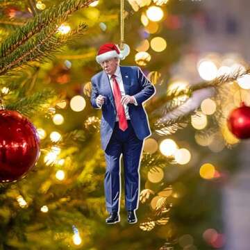 3PCS Trump Christmas Ornaments 2024 - Dancing Ornament - Christmas 2024 Ornament Acrylic 2D Christmas Tree Decorations, Xmas Gifts (02)