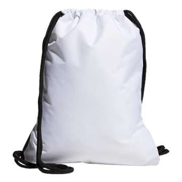 adidas Alliance Sackpack (12L) Lightweight Athletic Small Drawstring Team Sports Workout Bag, White/Black, One Size