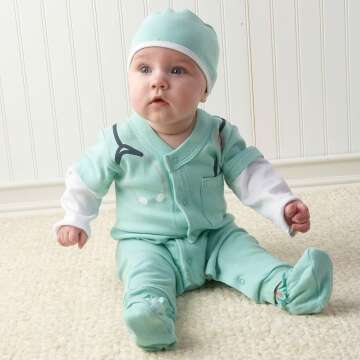 Baby Aspen, Baby M.D. Three-Piece Layette Set in"Doctor's Bag" Gift Box, 0-6 Months