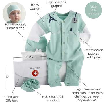 Baby Aspen Baby M.D. 3-Piece Layette Set in Gift Box