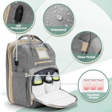 Lenski Diaper Bag Backpack - Stylish & Functional