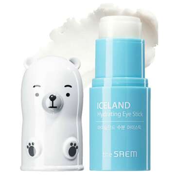 THESAEM Iceland Hydrating Eye Stick 0.24oz - Cooling Eye Balm for Dark Circles and Puffiness – Under Eye Treatment - Reduce Wrinkles and Moisturizing - Minimize Dark and puffy Eyes - Aqua Scent