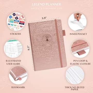 Legend Budget Planner– Deluxe Financial Planner Organizer & Budget Book Money Planner Account Book & Expense Tracker Notebook Journal for Household Monthly Budgeting & Personal Finance–Rose Gold Foil