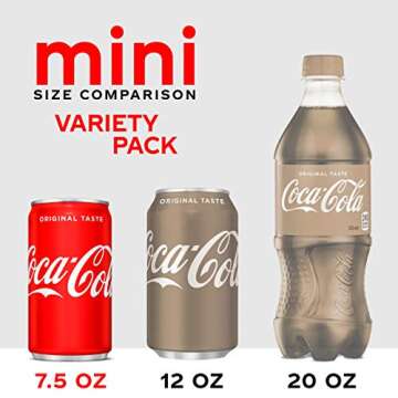 Coca-Cola Mini Can Variety Pack, 7.5 Fl Oz, Pack Of 30 (10 Each: Coke Classic, Diet Coke, Sprite),, 7.5 Fl Oz ()