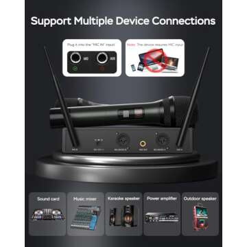 MOYLEAF UHF Cordless Microphone System for Events