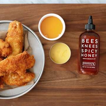 Bees Knees Spicy Honey, 12.5 oz Pure Honey Infused with Oleoresin Habanero Peppers, Gluten Free, Paleo Friendly, Wildflower Natural Hot Honey, Hot Sauce Gifts, Food Gifts, Unique Gifts