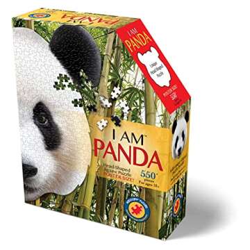 Madd Capp Puzzles - I AM Panda - 550 Pieces - Animal Shaped Jigsaw Puzzle