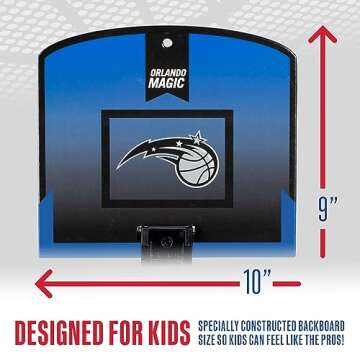 Franklin Sports NBA Orlando Magic Mini Over The Door Basketball Hoop - Kids Indoor Mini Basketball Hoop with Basketball - NBA Fan Shop Mini Hoop for Bedroom + Office - Over The Door Mini Hoop Set