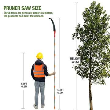 Scalebeard 10.5 Foot Pole Saws for Tree Trimming, Manual Pruner Cutter Set with Long Extension Pole, Tree Branch Garden Tools Loppers Hand Pole Saws